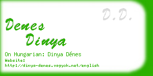 denes dinya business card